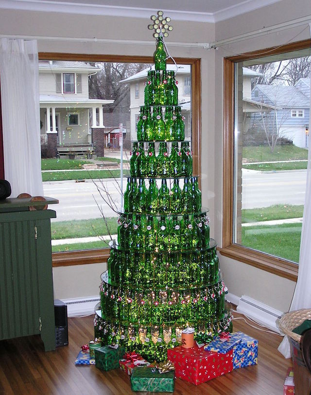 beer bottle Christmas tree