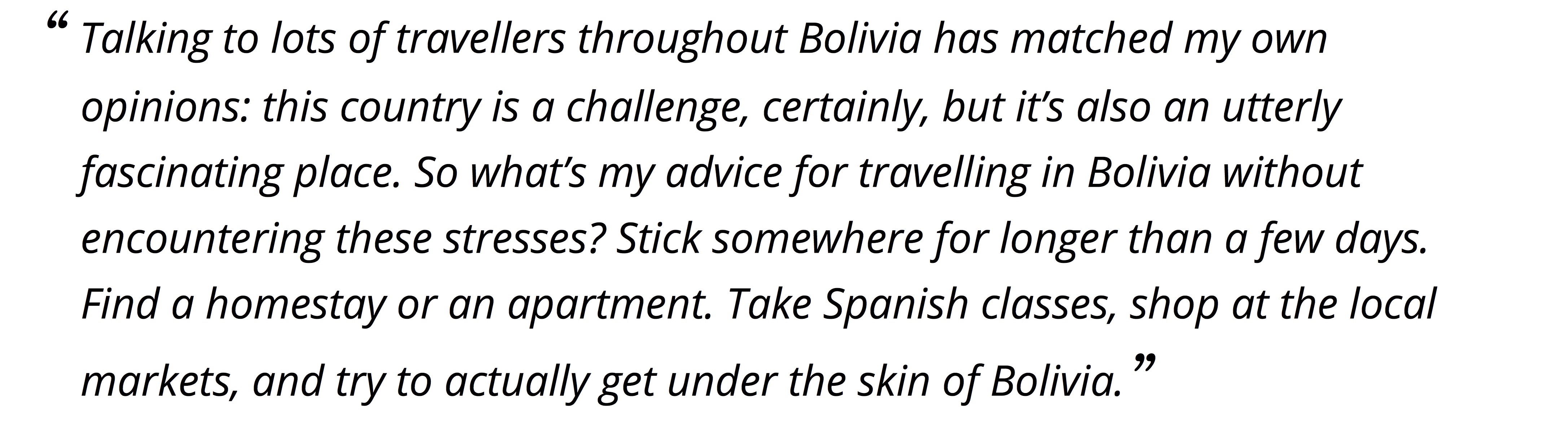 Comment on Bolivia
